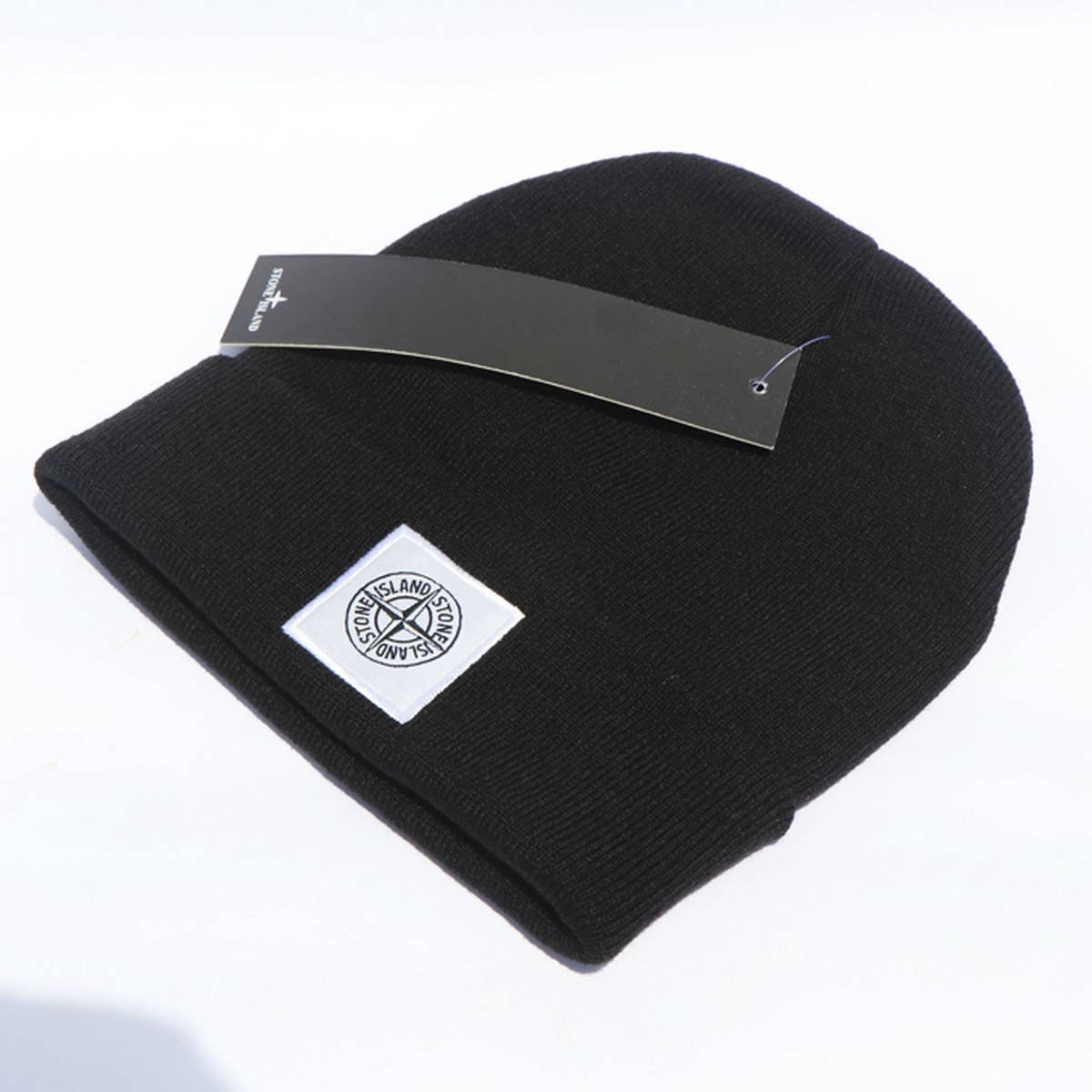 Stone Island Black Winter Beanie