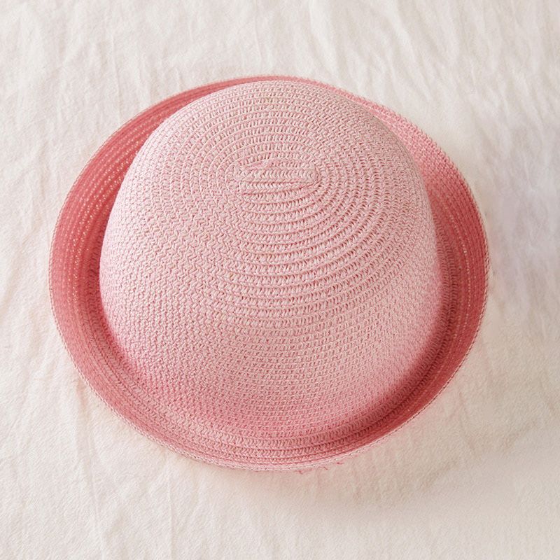 Parent-child Straw Hats Kids Character Decoration Summer Cap Baby Sun Hat For Girl Boys Bucket Cap For Children Hat Beach Caps