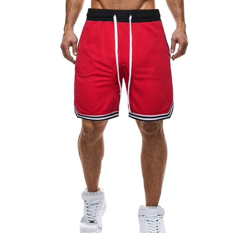 Plus Size Casual Men Striped Basketball Shorts Summer Drawstring Sports Pants