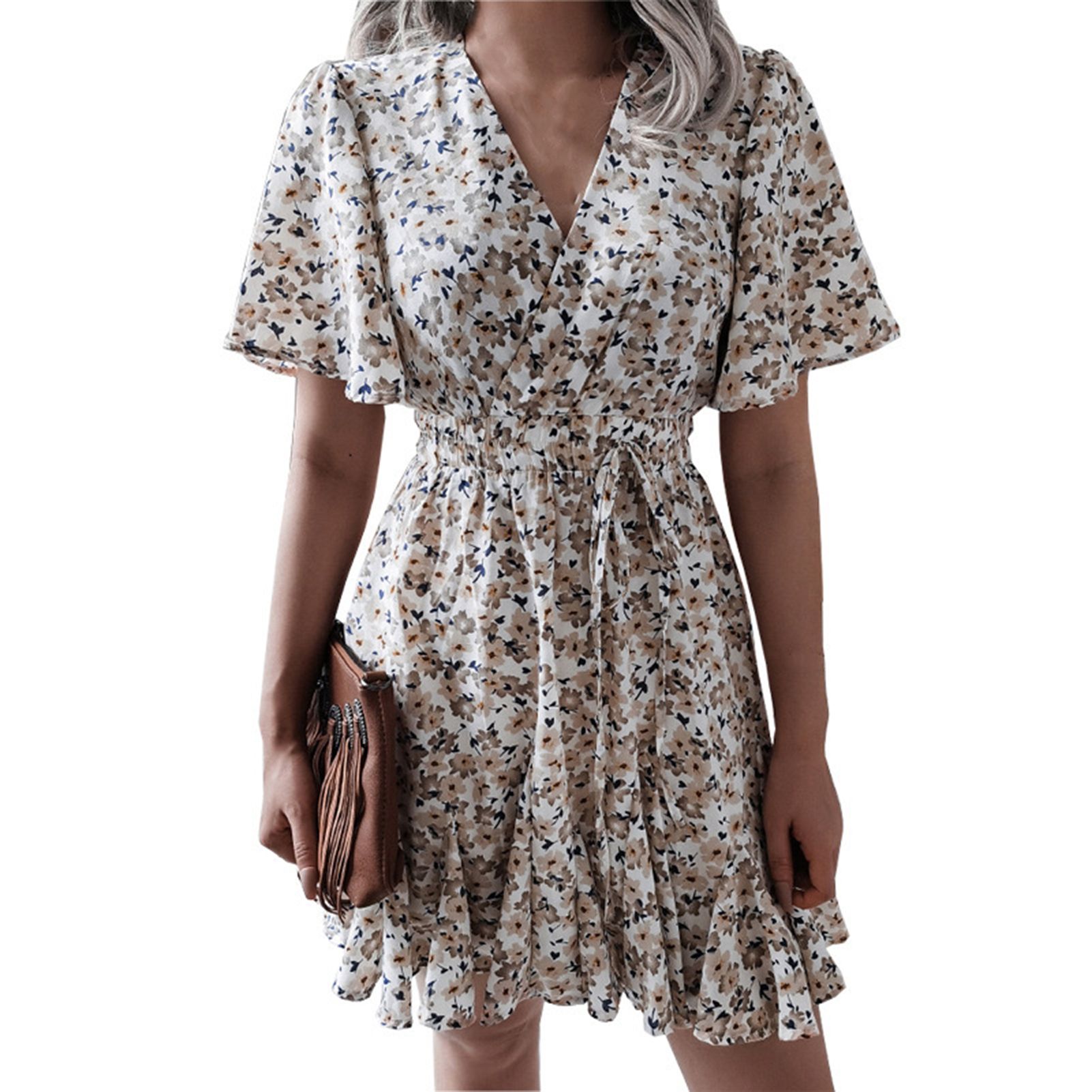 Dress Floral Print Elegant A-Line Dress