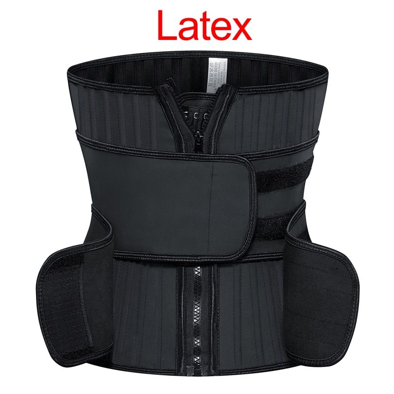 YAGI25 Steel Bone Waist Trainer Latex Removable Body Shaper with 2 S Zipper and Hook Modeling S Tummy Control Belt