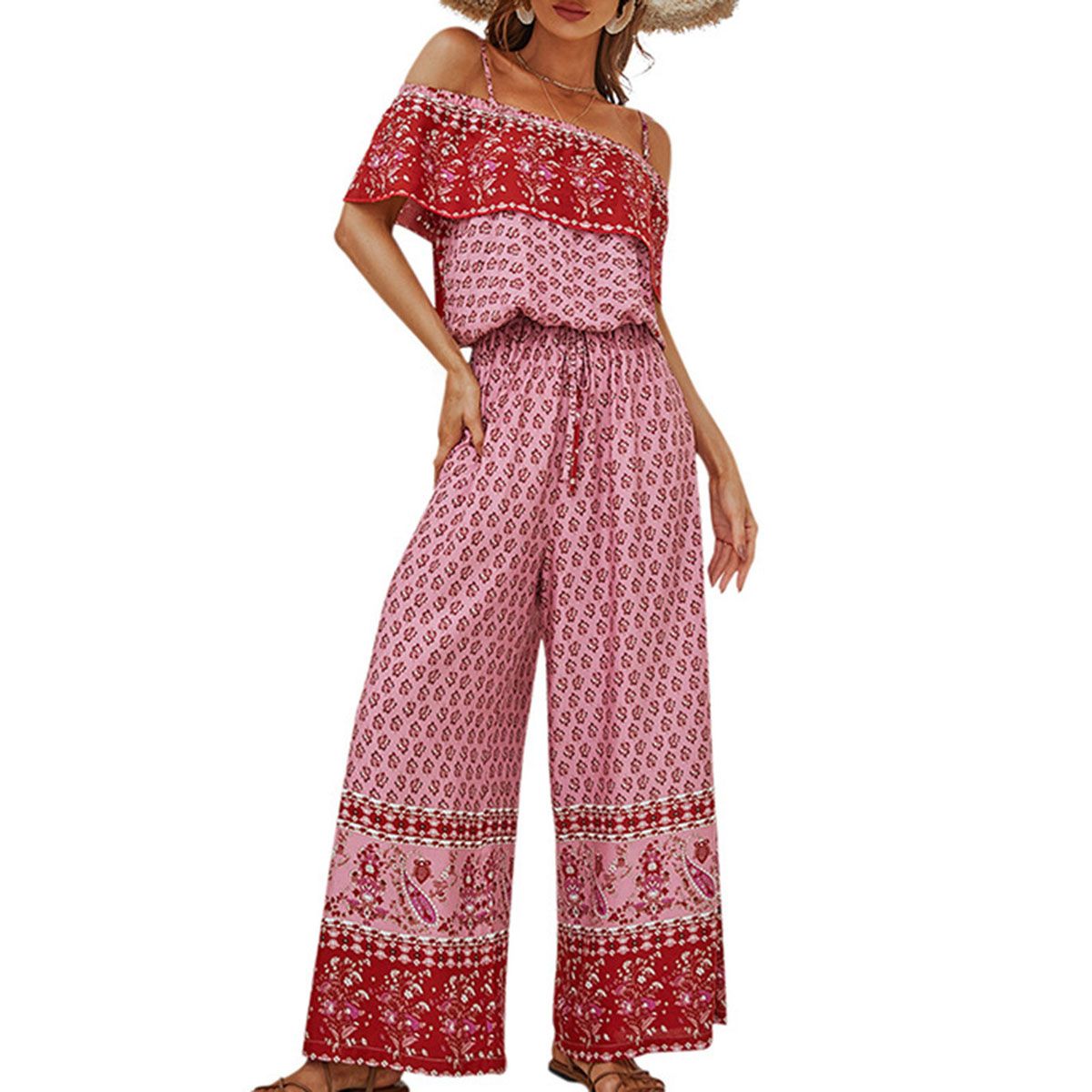 Women Jumpsuit Beautiful Loose Fit Wide Leg Summer Jumpsuit