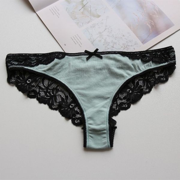 Voplidia Sexy Panties For Women Ladies Underwear See Through Female Seamless Lace Lingerie Gauze Bow T-back Briefs PM037