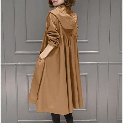 Spring Autumn New Long Trench Coat Women Hooded Korean Outerwear women Loose Plus size Thin Windbreaker Ladies coats 3XL4XL