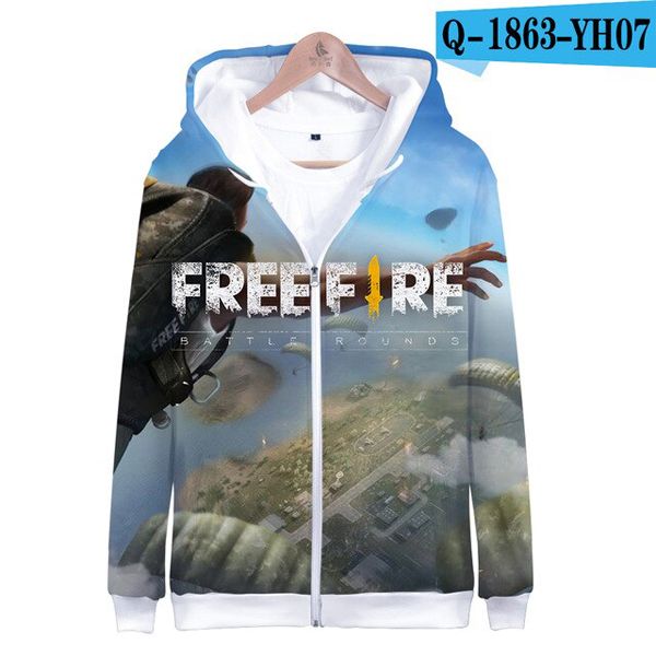 3 To 14 Years Hoodies Free Fire 3d Printed Hoodie Sweatshirt Boys Girls Harajuku Long Sleeve Jacket Coat children Clothes