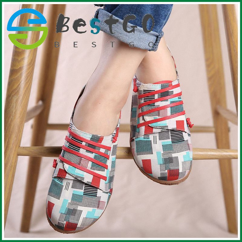 Womens Ladies Casual Cloth Loafers Lazy Slip On Irregular Pattern Flat Boat Shoes