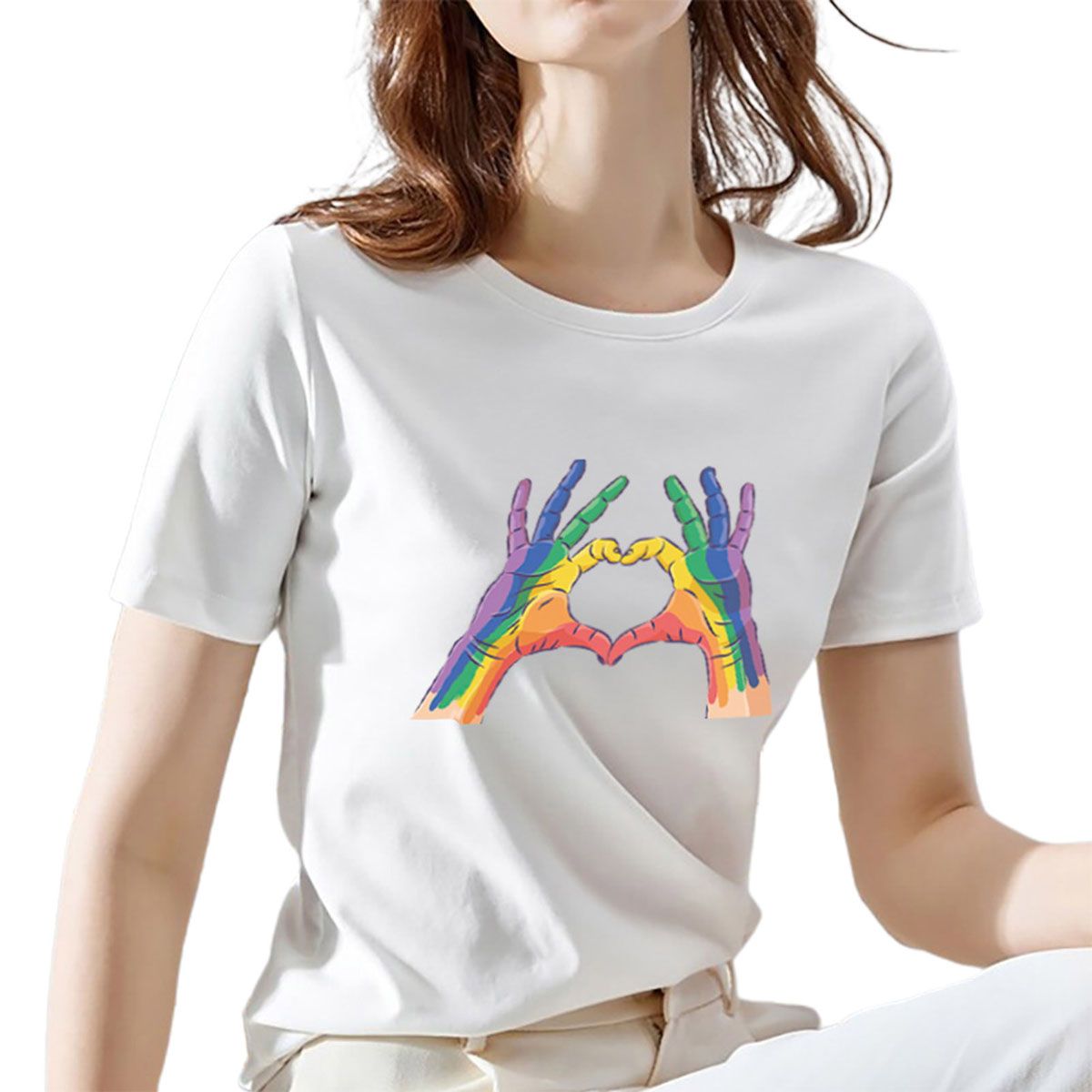 Women T-shirt Cartoon Butterflies Elegant Crew Neck T-shirt