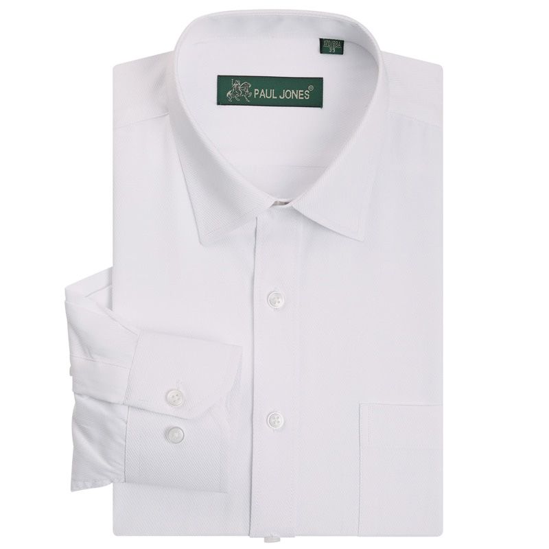 Brand Men's Fashion Twill Clothes Mens Long Sleeve Dress Shirts Solid Color Turn-Down Collar Formal Male Top
