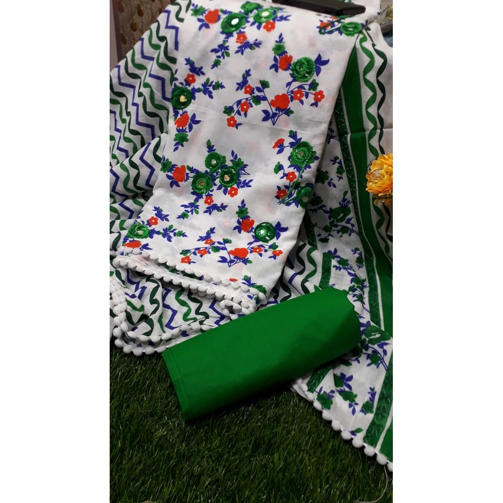 Latest Collection Joypuree Screen Print Cotton Three Piece [3PC]