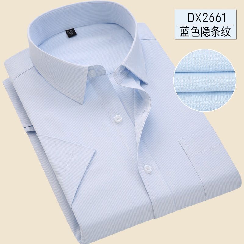 2021 Spring Summer New Men Striped Dress Shirt Mens Business Formal Office Short Sleeve Shirt Classic Plus Size 7XL Tops Clothes