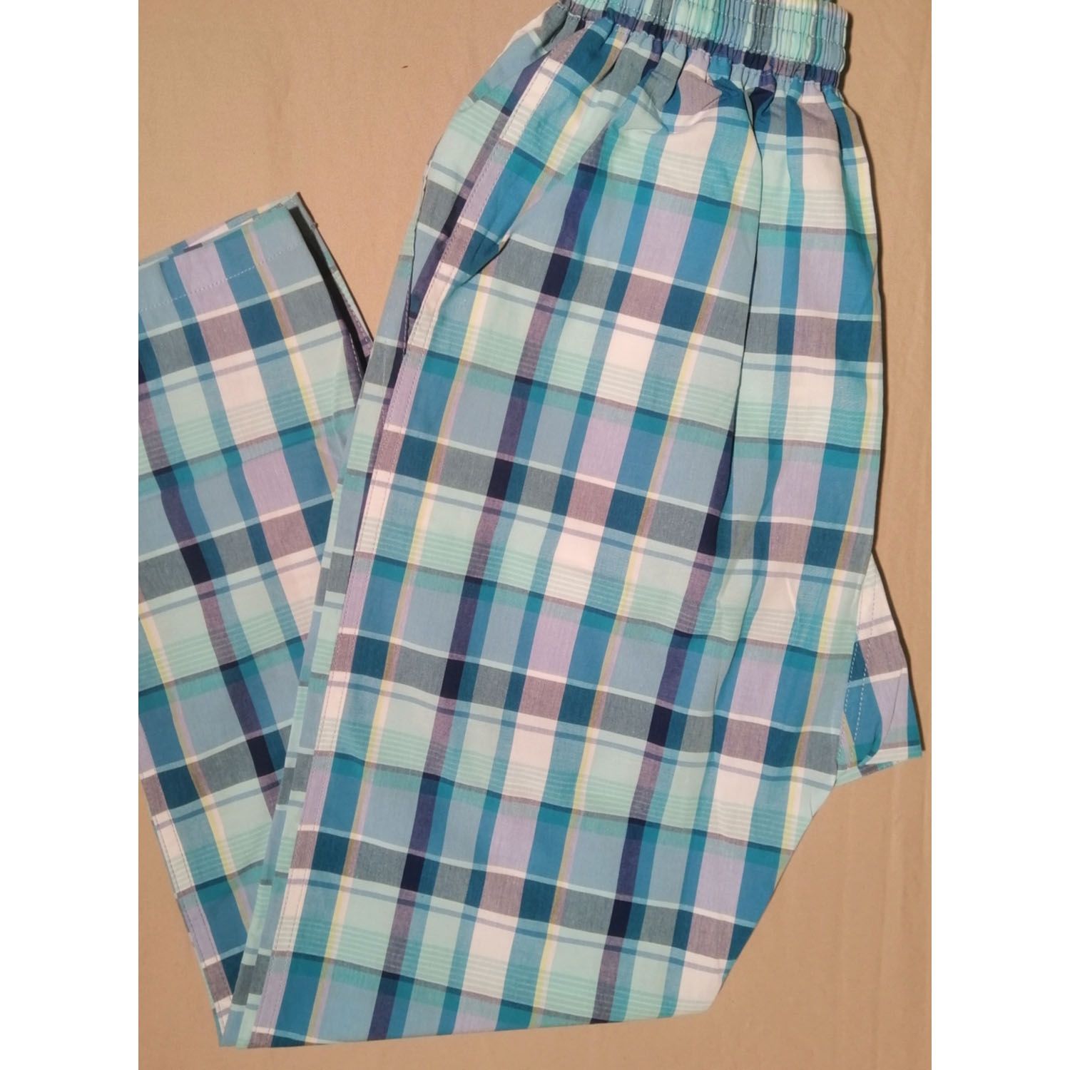 Men's extra relax cotton multi color narrow stise chek Trouser