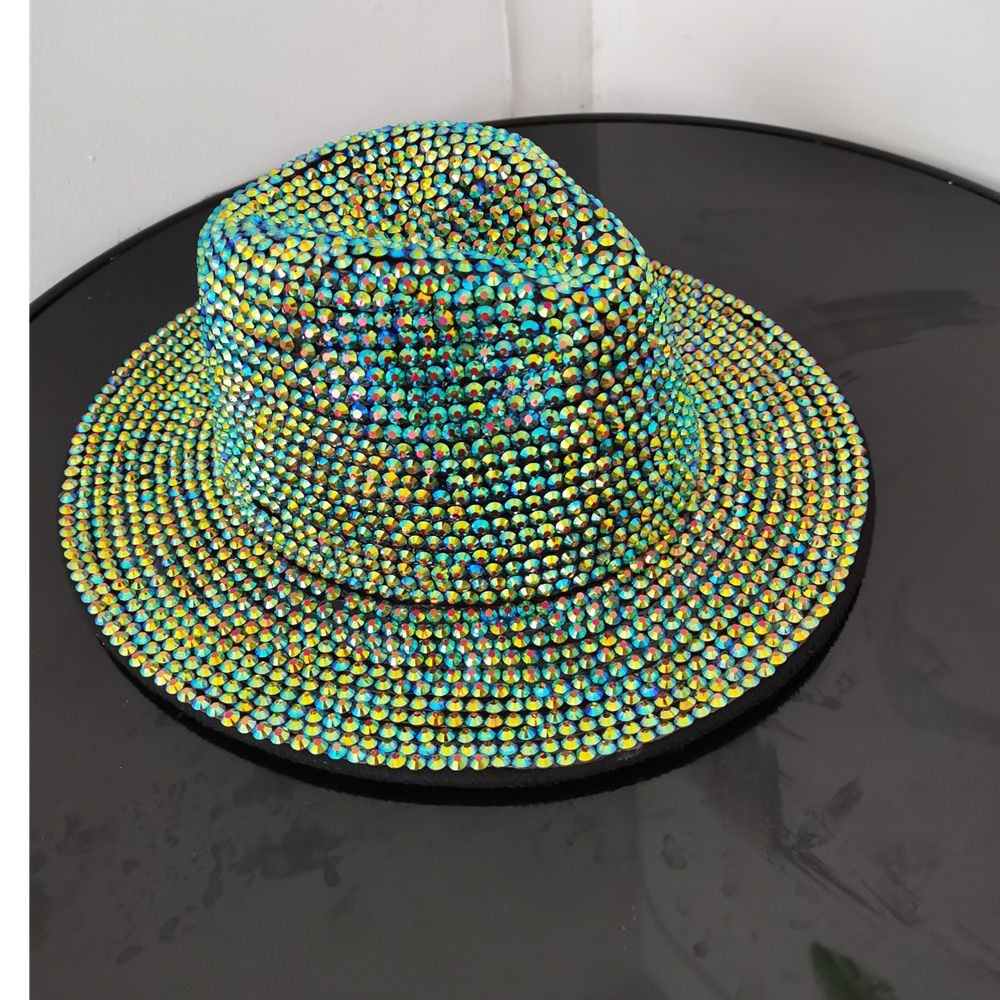 pink fedorawholesale Rhinestone fedora uni hat fedoras church jazz hat party club men hat  for women and men wholesale tophat
