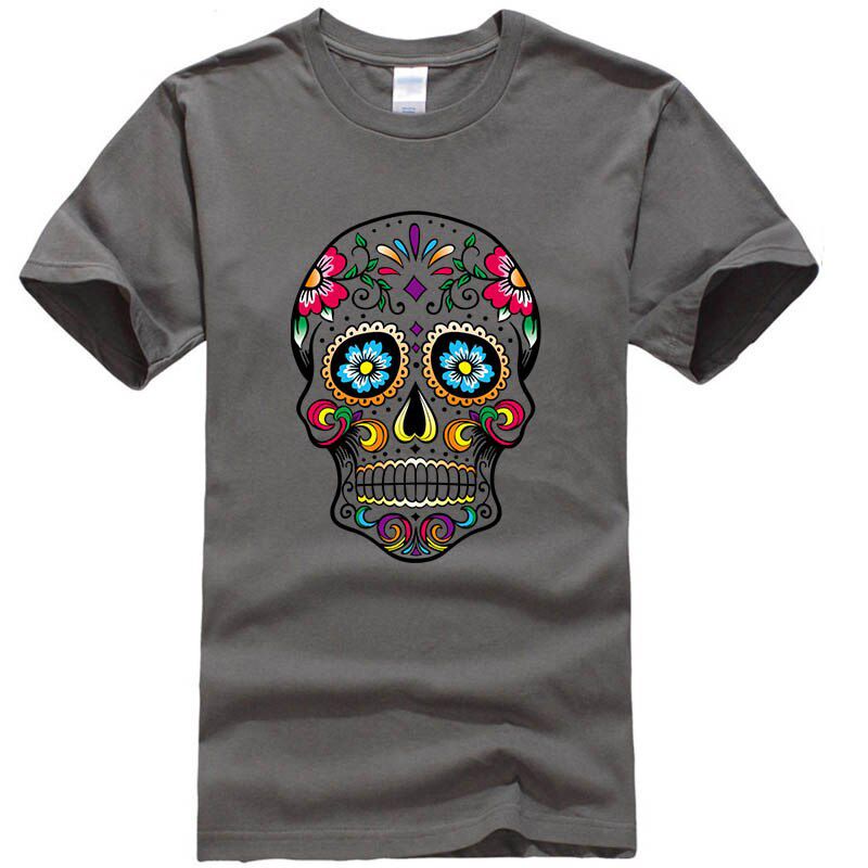 XINYI Men's T-shirt High Quality100% cottonT-shirt street style loose cool skull printed men t shirt casual short sleeve For Men
