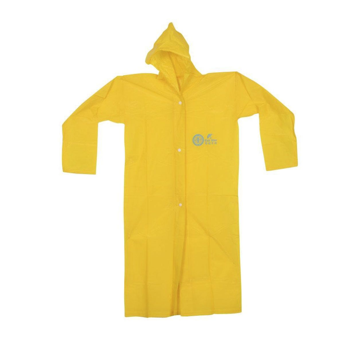 Yellow Polyester Raincoat For Men