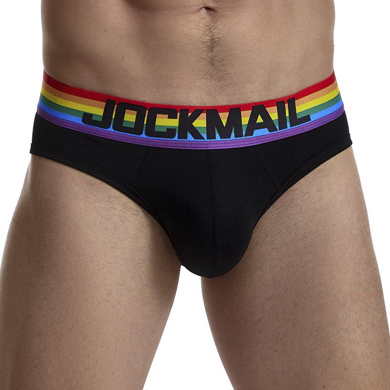 Jockmail Gay Men Briefs Sexy Transparent Mesh Underpant Raincolors , Breathable Shorts calzoncillos hombre slip