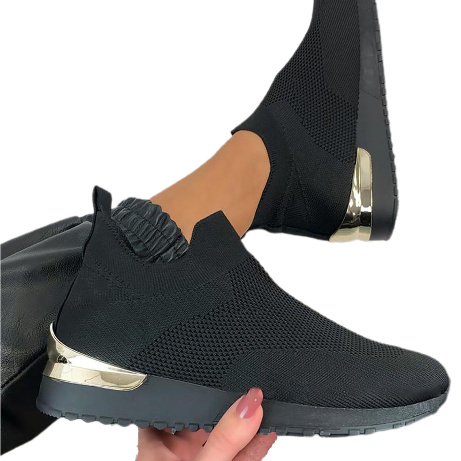 Slip On Sneakers All Match Mesh Non-slip Knitting Sock Sneakers