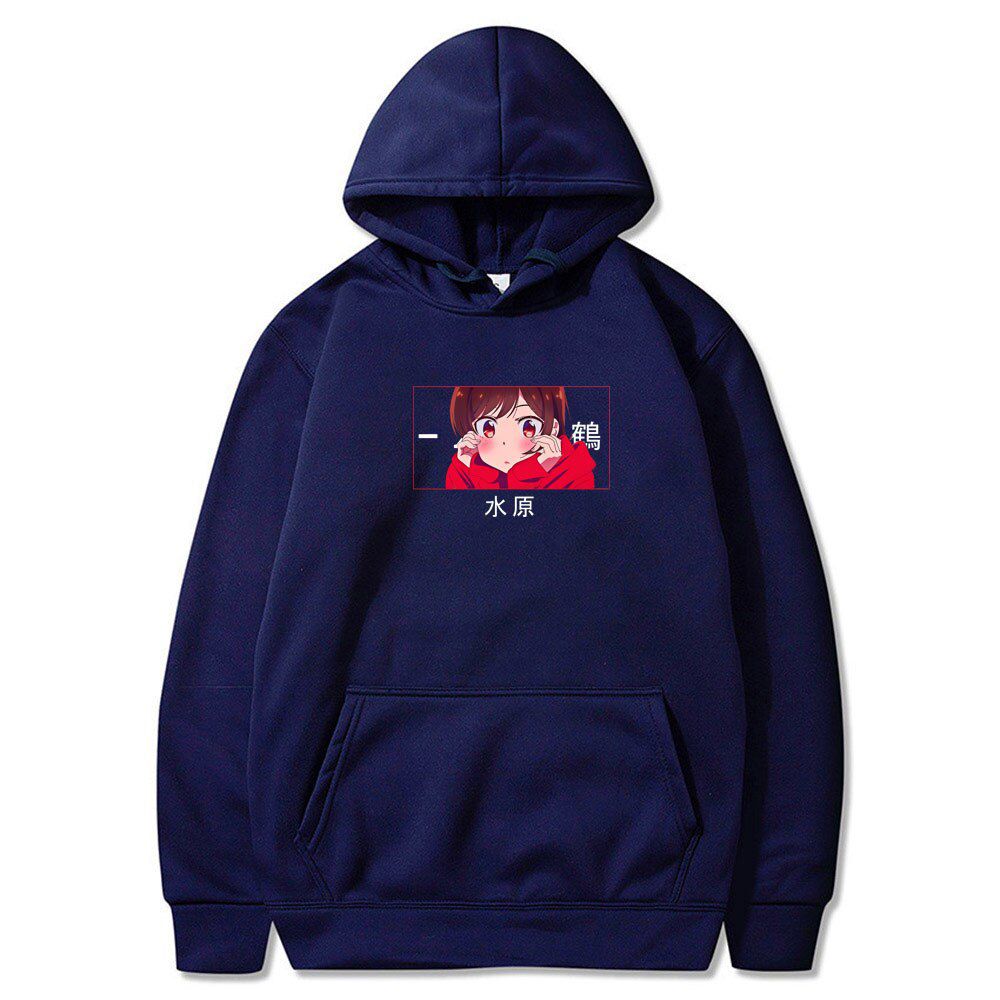 Kawaii SOSHIRL Rent A Girlfriend Print Hoodies Fashion Unisex Anime Hooded Sweatshirt Harajuku Sexy Ruka Sarashina Hoodie Male