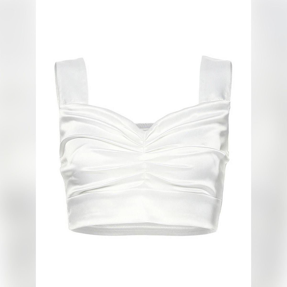 Summer Ladies Solid Color Vest Girls Sexy V-neck Backless Type Sleeveless Crop Top Female Casual Ruched Slim Camisole