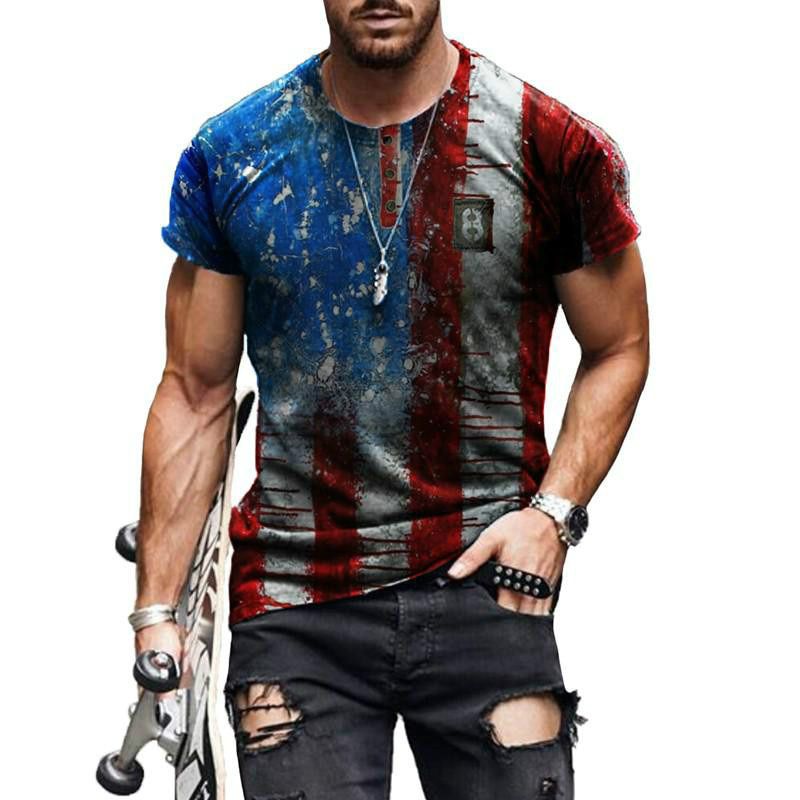 Men's 3D Printed T-shirt Round Neck Breathable Short Sleeve Newest Summer 2021 Creative Personality Shirt Oversized Male T Shirt
