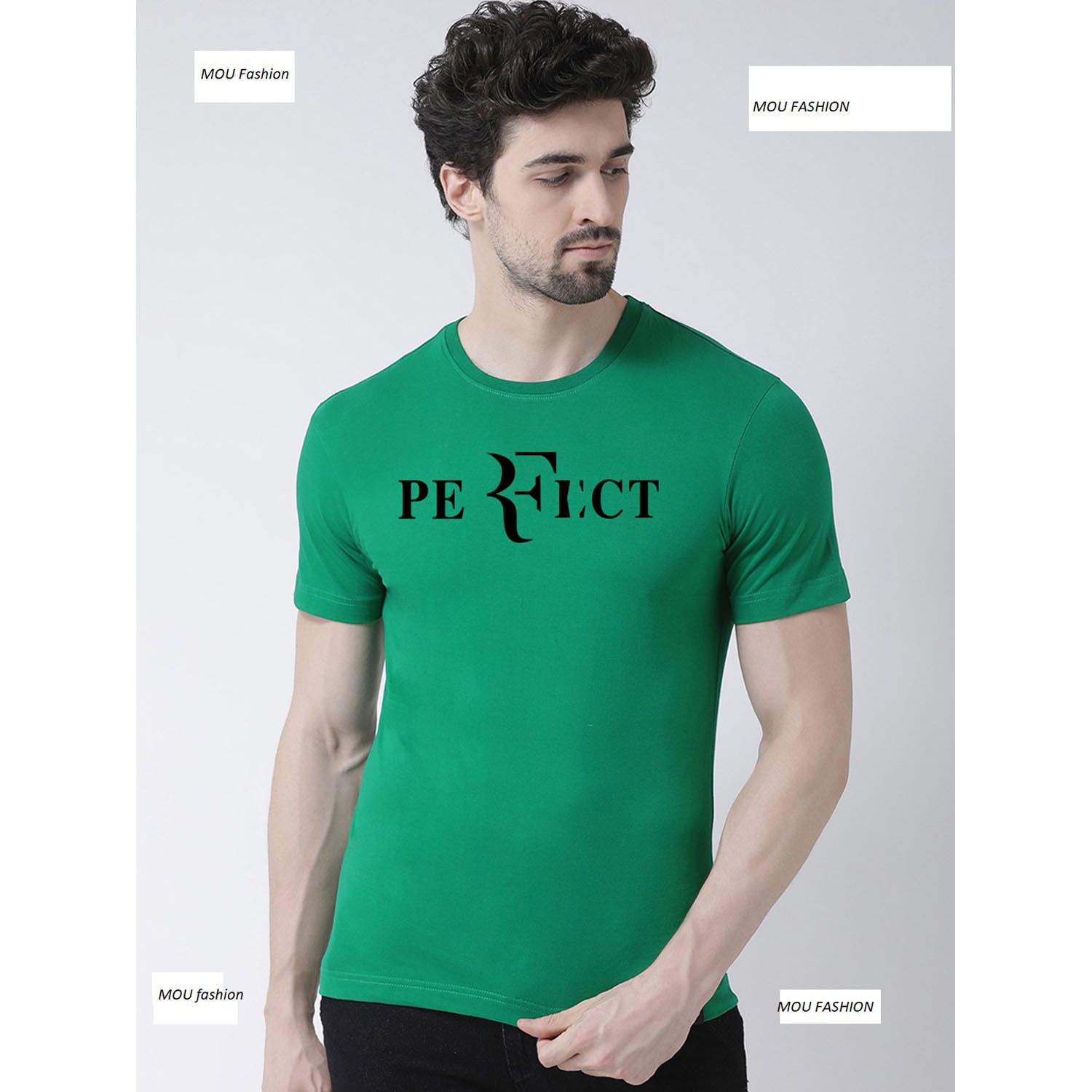 Perfect Printed Cotton Round Neck T-shirt for Men - T Shirt - T Shirt For Man