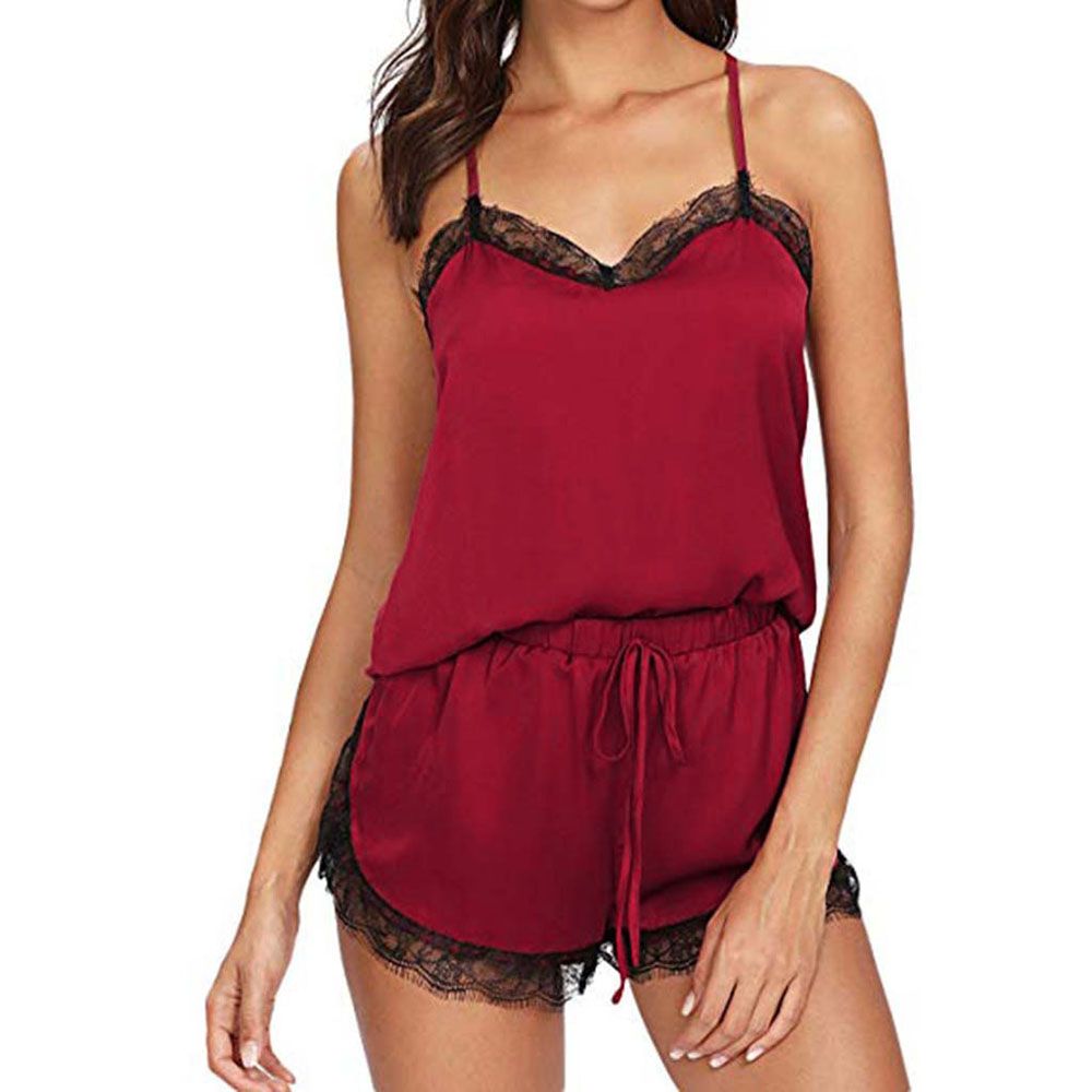 2pcs Women's Pajamas Satin Sleepwear Female Short Set Pyjamas y Nightwear Suit Sleeveless Tops Pants Pajama Lingerie Underwea