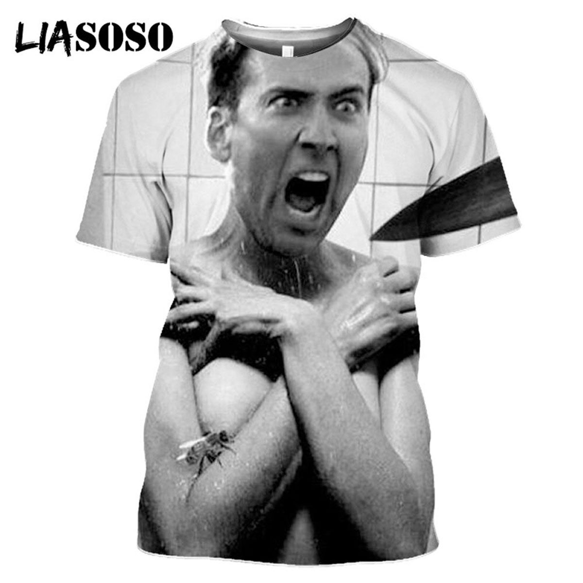 Funny Actor Nicolas Cage Women Men's T-shirt Full Many Faces Printed T shirt 3D Print Casual Summer Short Sleeve Shirt