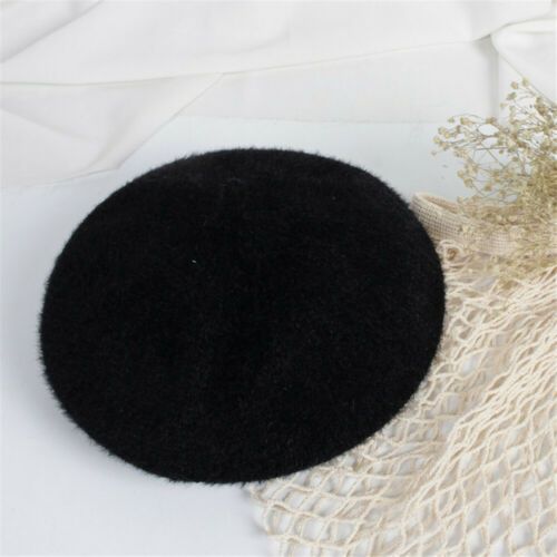 Fashion Hat Children Kids Girls Wool Beret Winter Warm Plain Beanie Cap Black PiRed White Yellow Brown