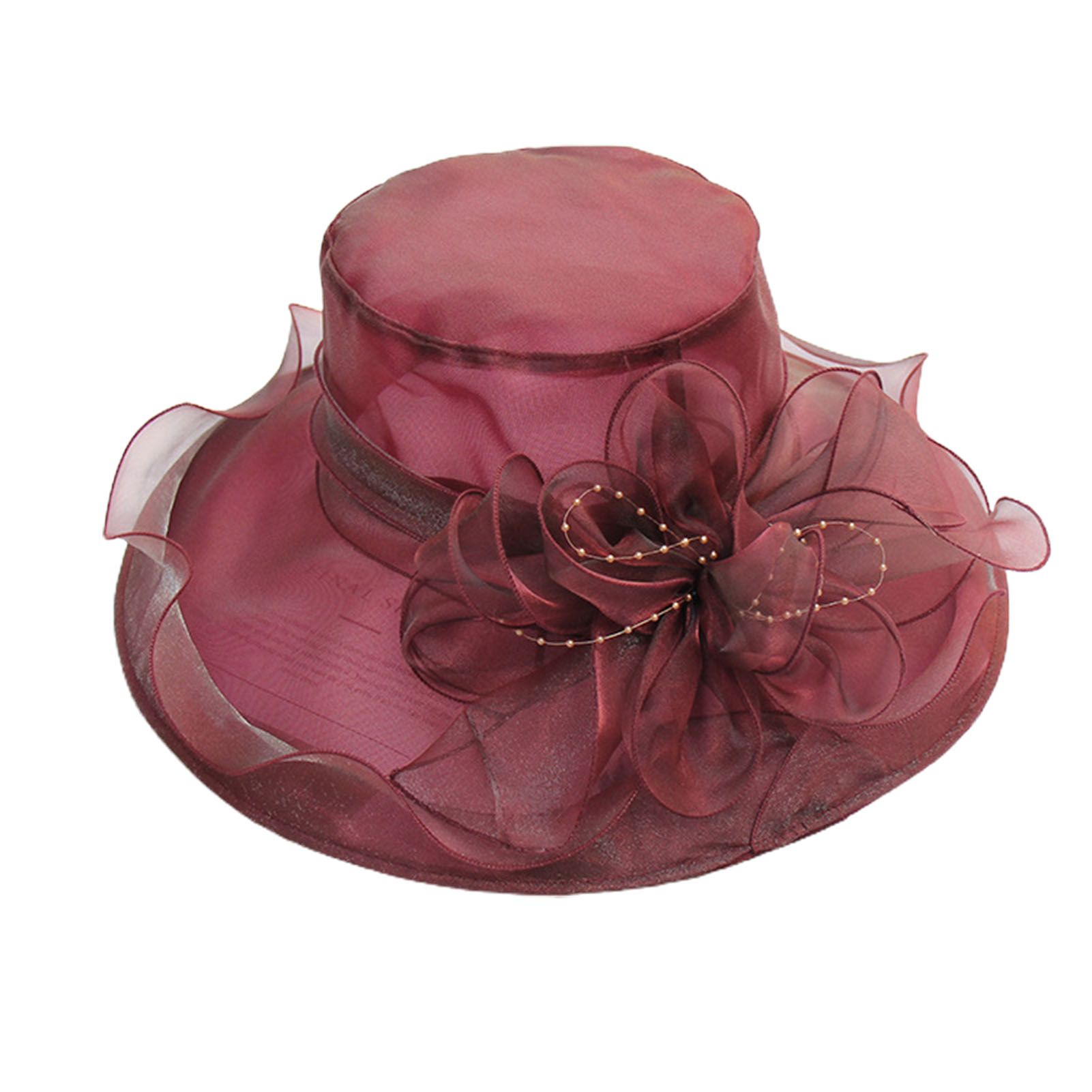 Hat Foldable Floral Design Net Yarn Ladies Exquisite Sun Protection Hat for Travel
