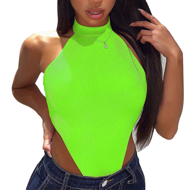 Women Body-fitting Body Underwear Round Collar Sleeveless Jumpsuit Lady Body Vest Top