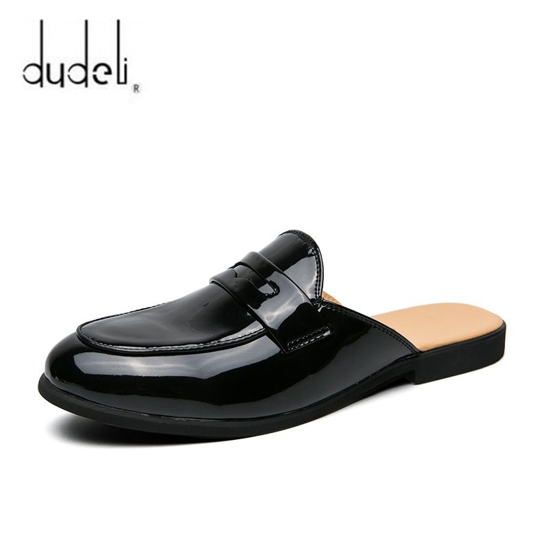 Mules Half Shoes For Men Leather Casual Shoes Men Designer Shoes Men Fashion Chaussures Homme Luxe Heren Schoenen