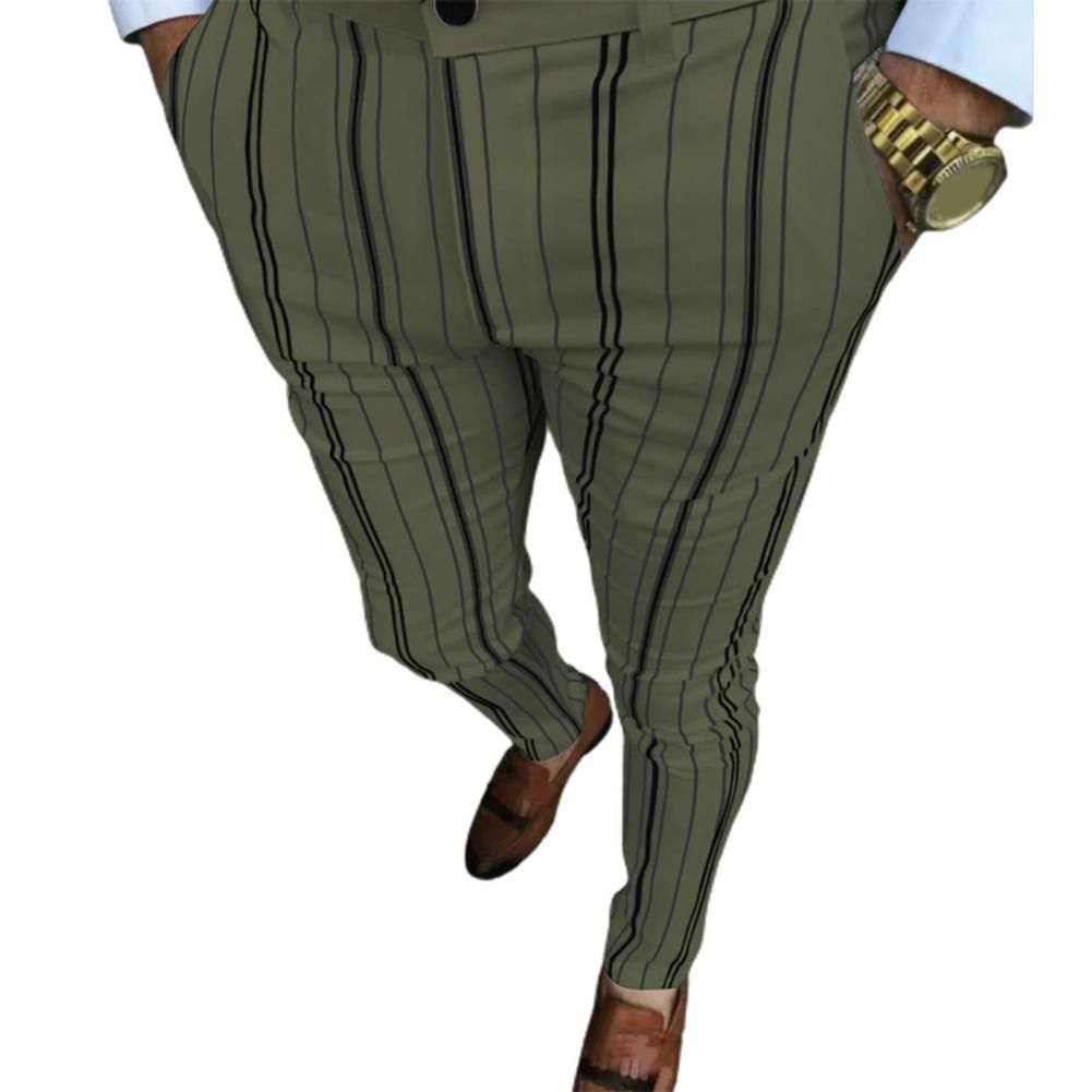 Men Suit Pants Men Business Dress Pants Casual Trousers Stripe Slim Casual Pencil Pants Formal Social Suit Pants Men Work Pants