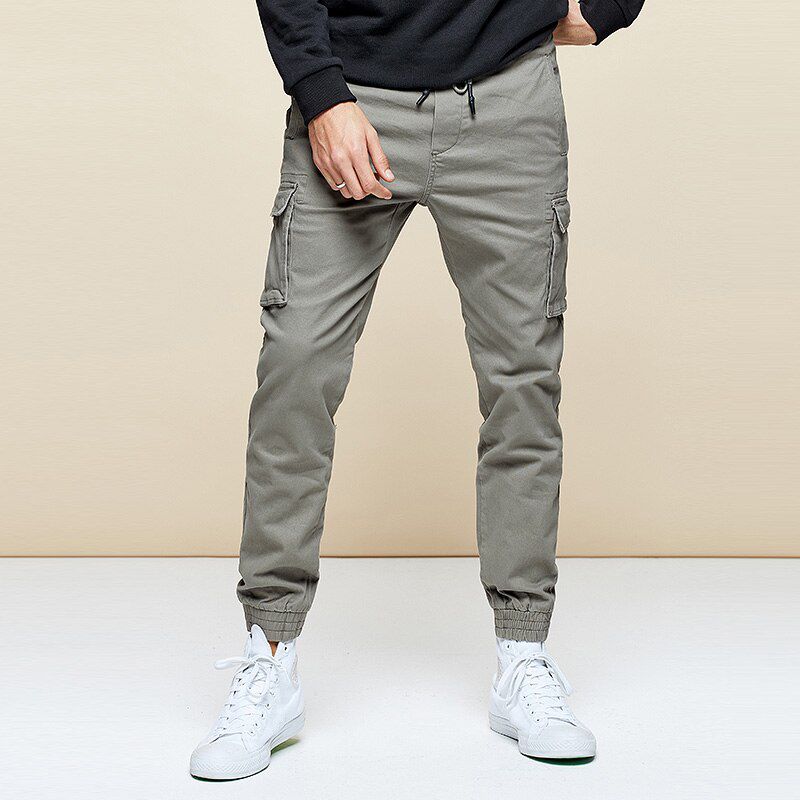 New Autumn Men's Casual Pants military Fashion Slim Fit Jogger Trousers Multiple Pockets Safari Plus Size KK-2918
