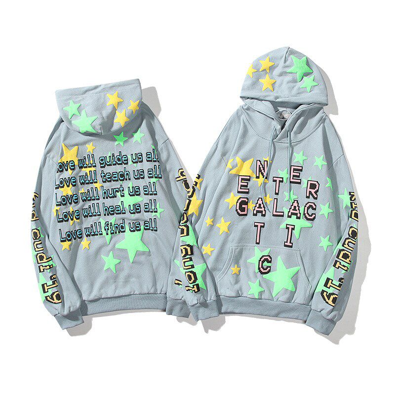 Kanye West Hoodies Men Graffiti Letter Lucky me i see Ghosts Sweatshirt Harajuku Fleece Street HipHop Pullover Bone Loose Hoodie
