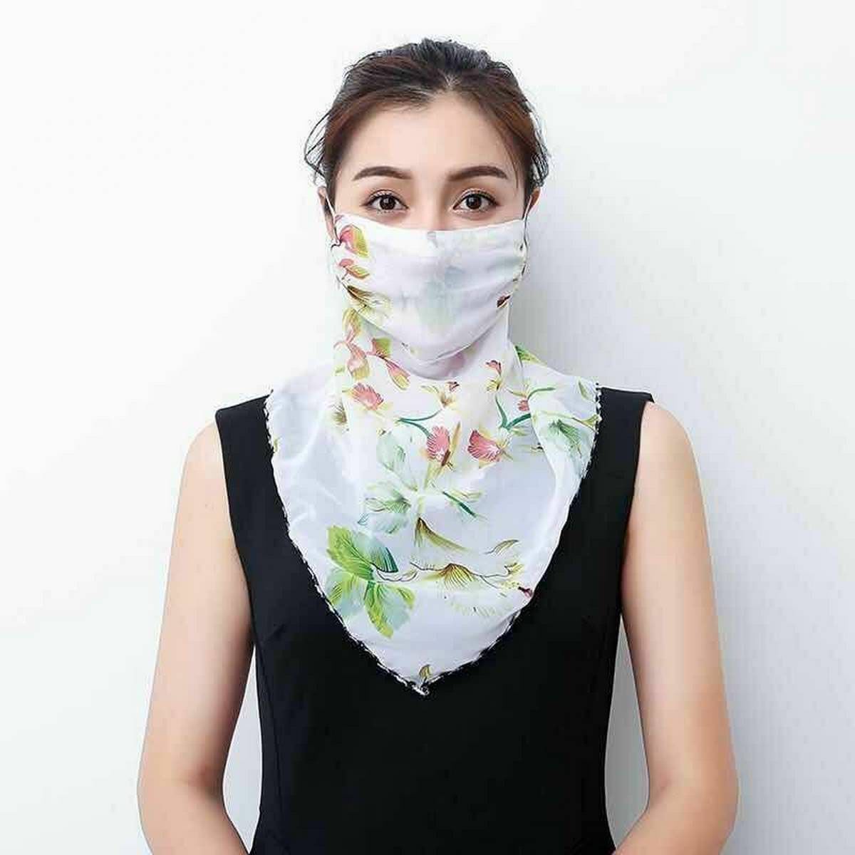 Women Print neck silk scarf