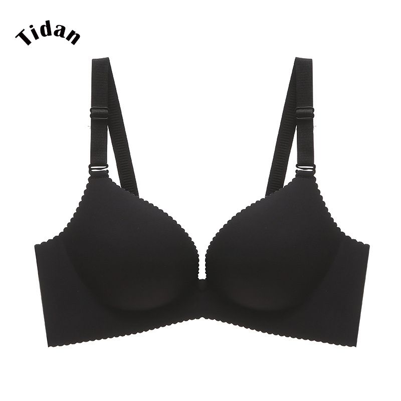 Seamless Bra Gather Push Up No Rims Ladies Cute Bra
