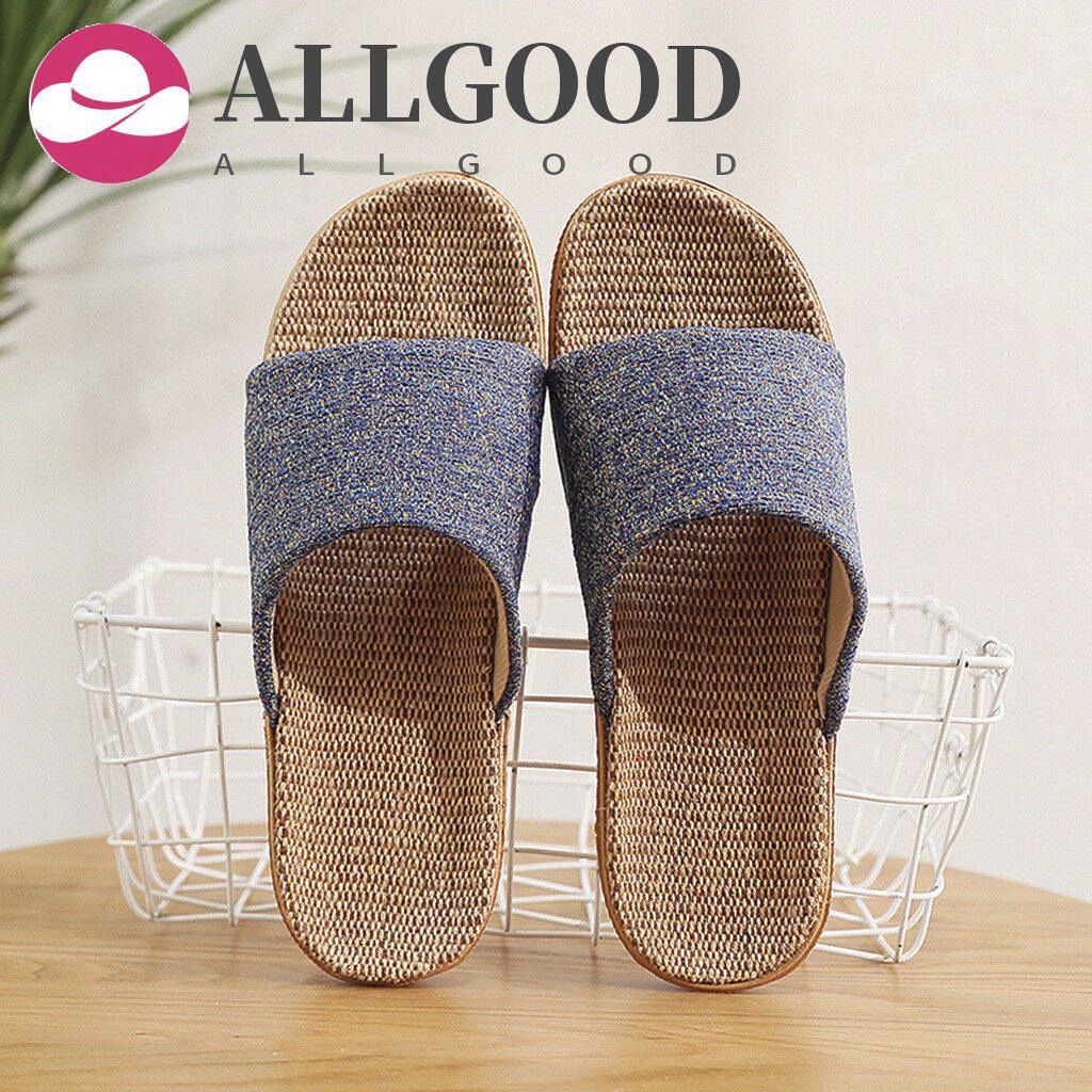 Featured Men's Fashion Casual Slip On Linen Slides Indoor Home Slippers Beach Shoes