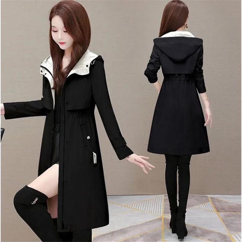 New Autumn Women Trench Coat Mid-length Woman Windbreaker Fashion Casual Lining Office Coat Outerwear Overcoat Plus Size