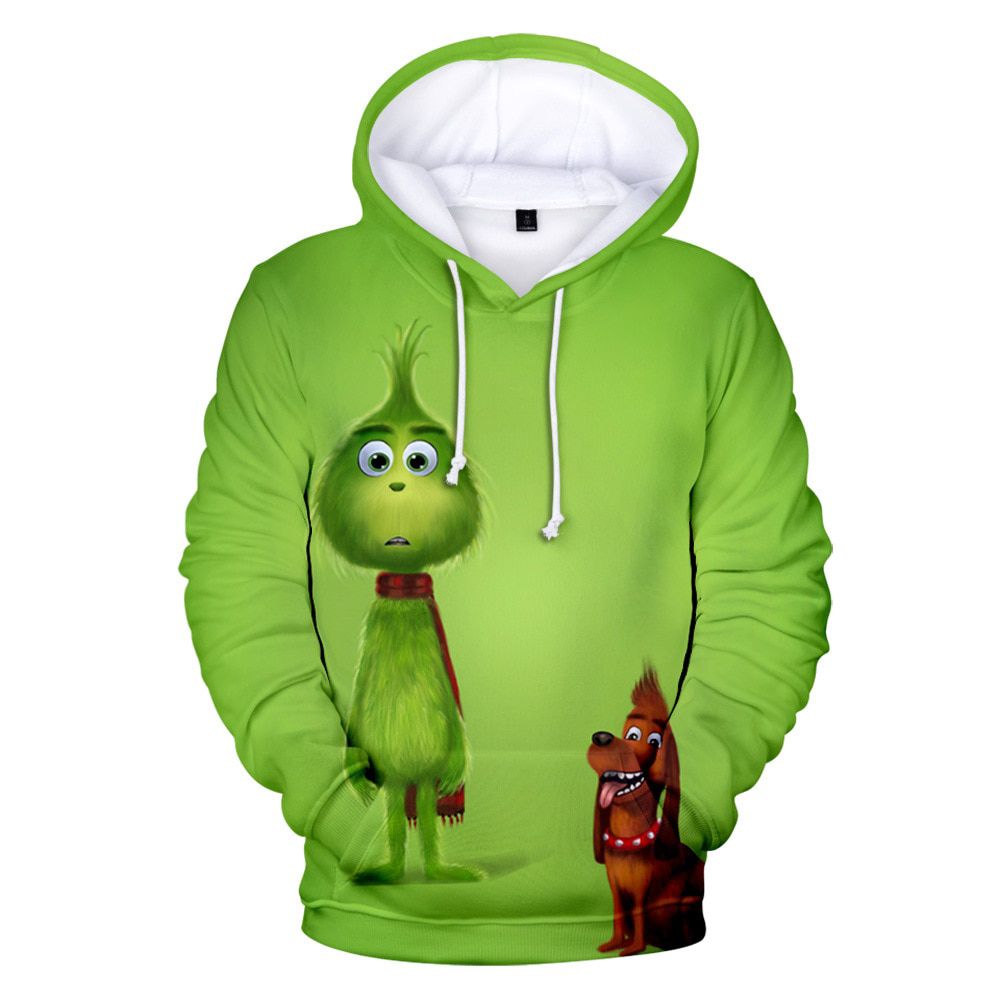 Green Haired Grinch Anime Hoodie Hoodies Men Sweatshirt Lounge Wear Fashion Grinch Hooded 3D Streetwear Men Clothing XXS-4XL