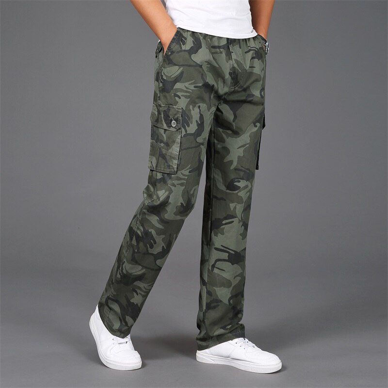 Thoshine Brand Spring Autumn Men Pants 100% Cotton Multickets Male Thin Trousers Casual Cargo Plus Size Oversize