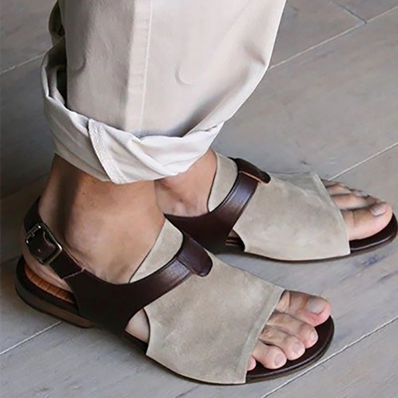 2021 Summer Sandals Men Shoes Large Size 48 Buckle Belt Gladiator Sandals Open Toe Beach Sandals Roman Casual Retro Flat Shoes