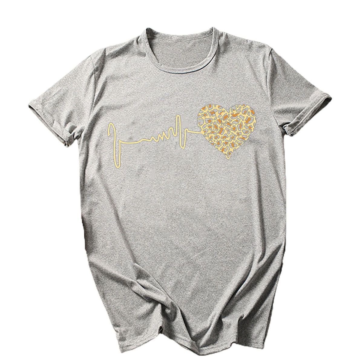 Girls T-shirt Anti-ling Heart Decorative Pattern Women Pullover