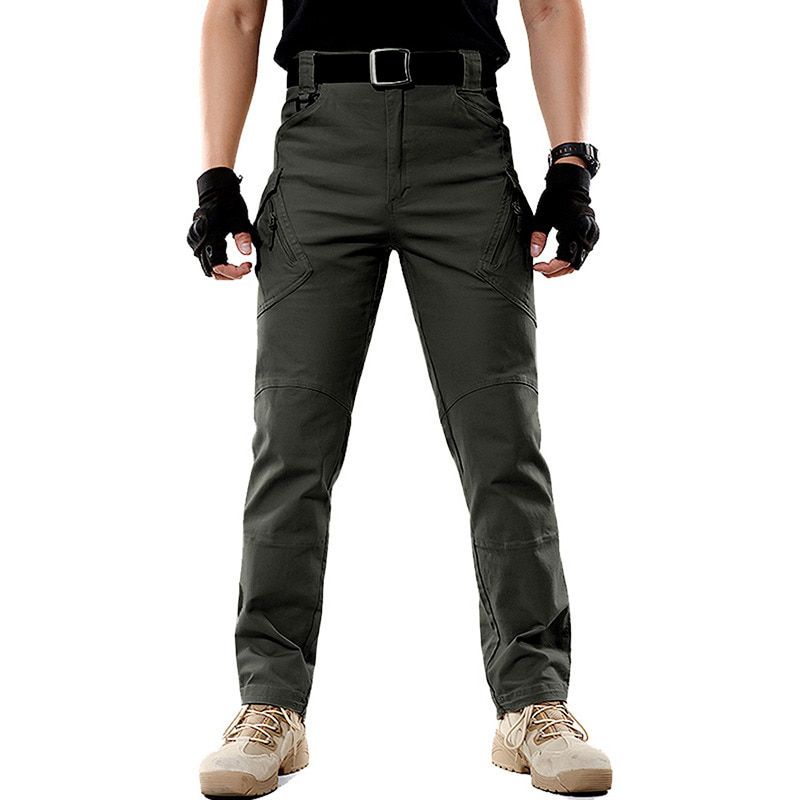 Men's  Pants Multi cket Elastic Waist  Trousers Male Casual Autumn Spring Cargo Pants For Men Slim Fit