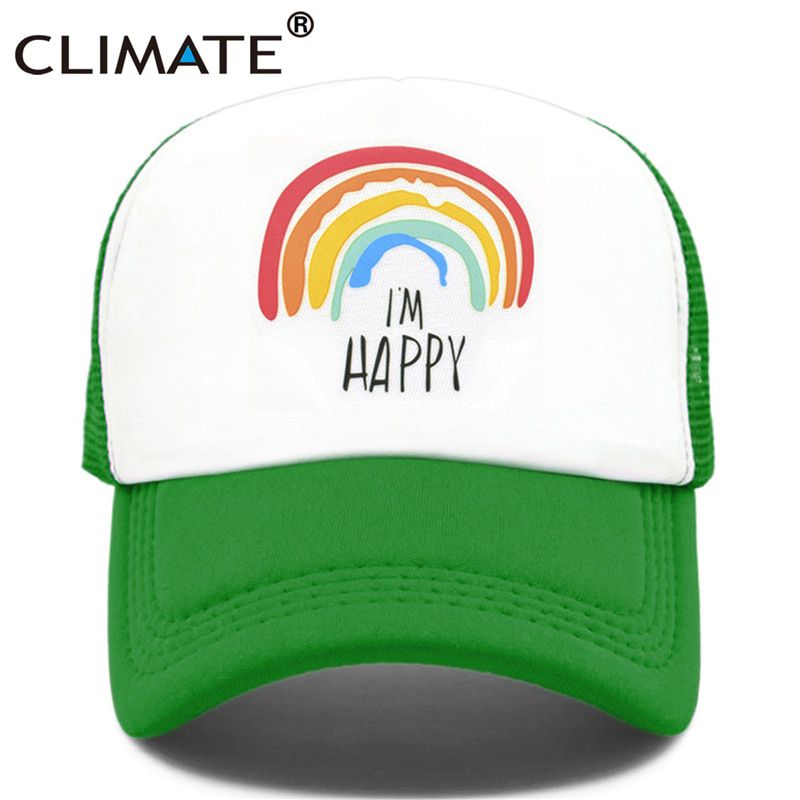 CLIMATE Family Trucker Dad Mom Caps Cool Happy Hat Cap Summer Colorful Mesh Baseball Caps Hat for Men Women Kid