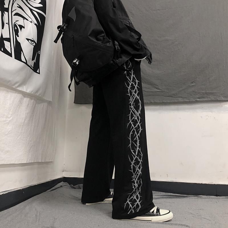 Pants Women Printed Leisure Chic Uni Couples Trousers Womens Loose Daily Setreetwear -hop Ins Retro Ulzzang