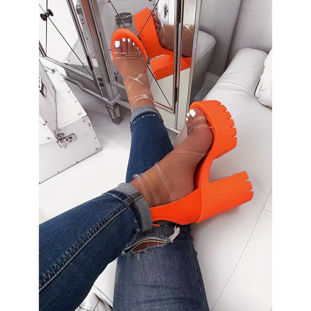 Women's Square Heel Club large size Sandals