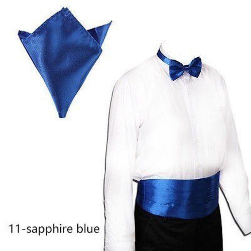 2019 Wedding Mens Cummerbunds Sets Pocket Square hanky Bowties Tuxedo Formal Sash Wide Belts
