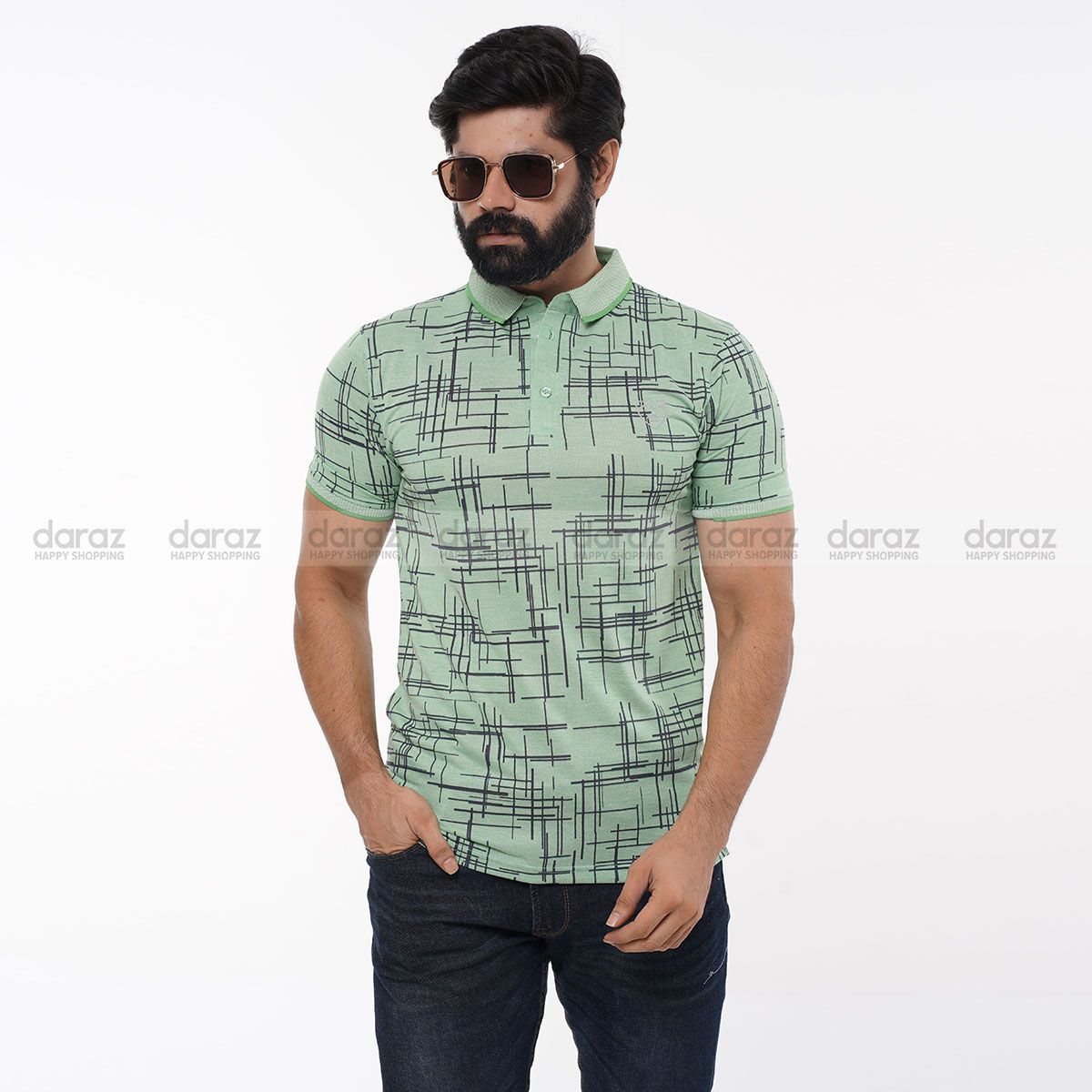 Gray Black Polo T-Shirt For Men's