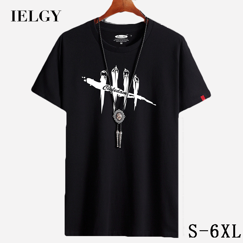 IELGY Men's plus size casual summer half-sleeved cotton shirt loose bottoming shirt