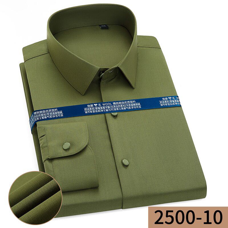 High Quality New Men's Dress Shirts Fashion Long Sleeve Cotton Comfortable Business Man Regular Fit Button Up Work Shirt Autumn