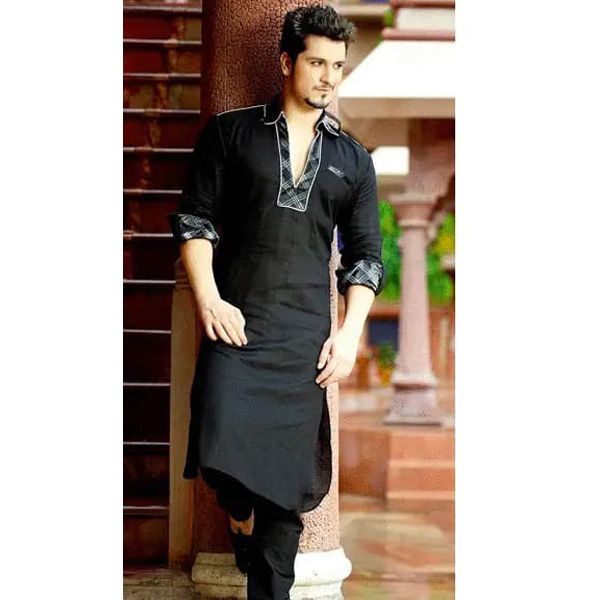 Stylized  Cotton  Color  Long Panjabi  for Men
